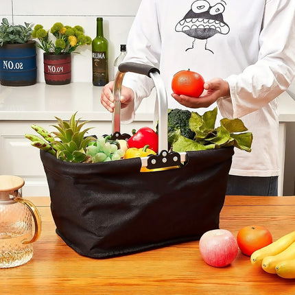 Foldable Insulated Picnic Basket Outdoor Portable Hamper for Camping Travel