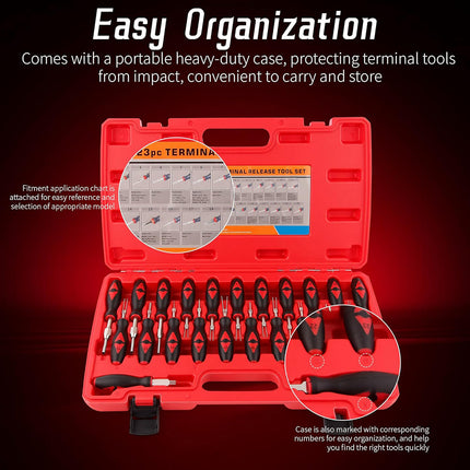 23PCS Wire Terminal Removal Tools Car Electrical Connector Pin Extractor Repair
