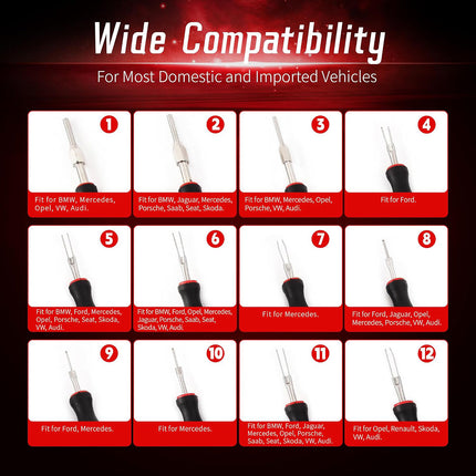 23PCS Wire Terminal Removal Tools Car Electrical Connector Pin Extractor Repair