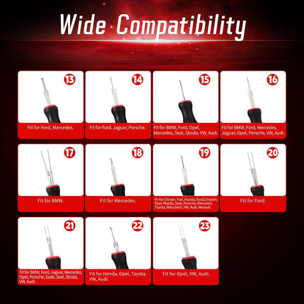 23PCS Wire Terminal Removal Tools Car Electrical Connector Pin Extractor Repair