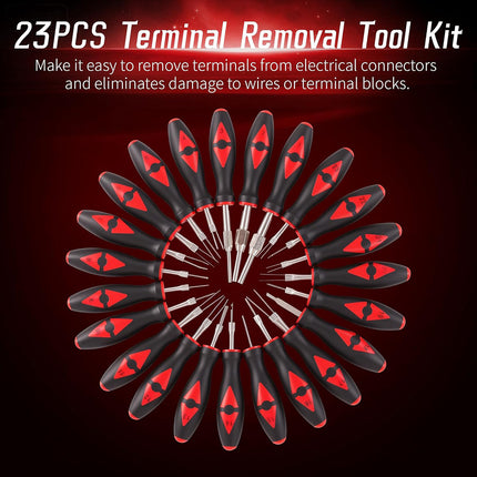 23PCS Wire Terminal Removal Tools Car Electrical Connector Pin Extractor Repair