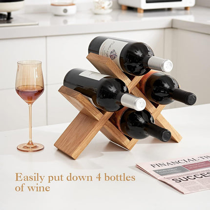 Wooden Wine Rack Bottle Holder Desktop Storage Stand Display Shelf For Kitchen