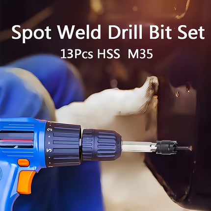 13Pcs Welding Spot Remover Drill Bit Set For Car Body Weld Cleaner Grinder Tool
