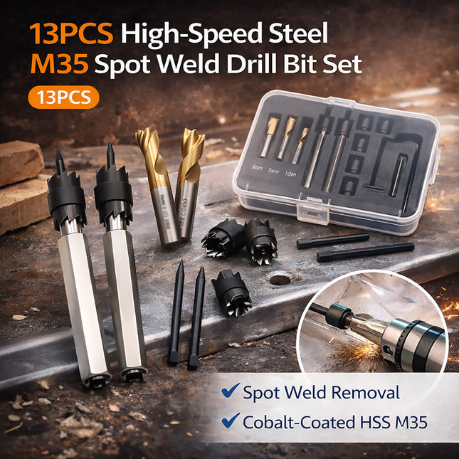 13Pcs Welding Spot Remover Drill Bit Set For Car Body Weld Cleaner Grinder Tool