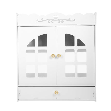 Bathroom Wall-Mounted Storage Cabinet with No-Drill Transparent Doors