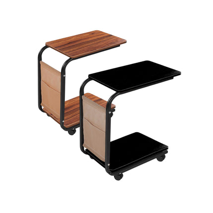 Movable Side Table with Wheels Sturdy Durable for Living Room Bedroom Sofa Side