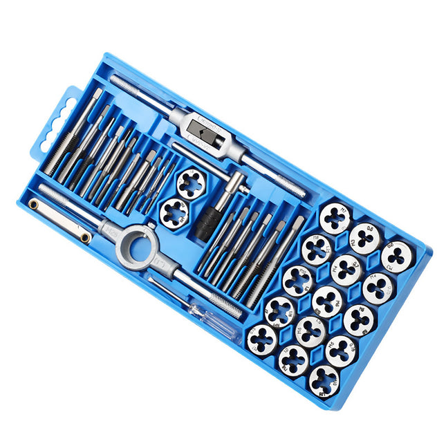 40PCS Metric Tap and Die Set M3-M12 Carbon Steel Tool Kit for Auto Repair Use
