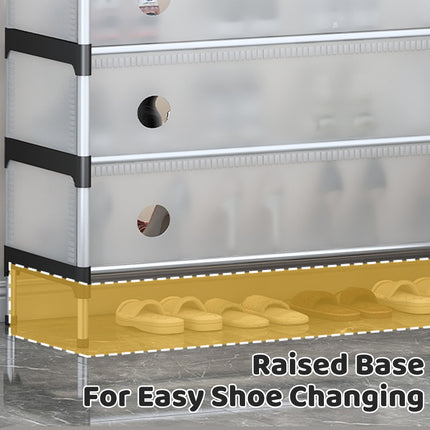 Plastic Dustproof Shoe Rack Storage Cabinet Small Size Space Saving Organizer