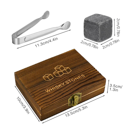 Ice Wine Stone Wooden Box Wine Set Wine Accessory Gift Box Portable Storage