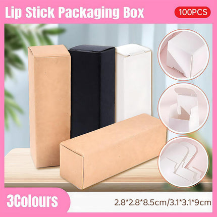 100PCS Empty Lip Balm Tube Packaging Carton Box Lipstick DIY Paper Case 2.8-3.1