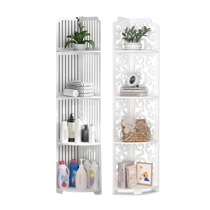 4-Tier Corner Shelf Freestanding Storage Rack Large Capacity for Toilet Kitchen