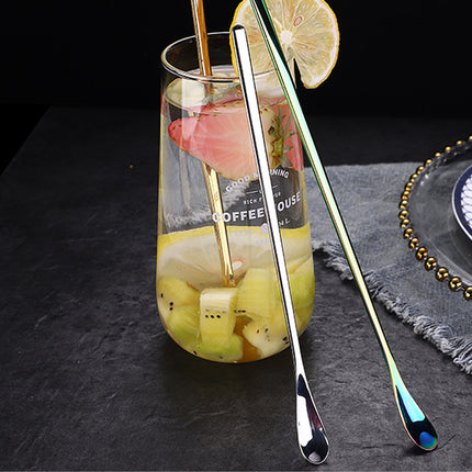 16PCS Stainless Steel Stirring Spoons 192mm Long Multi Colour Set for Drinks Use