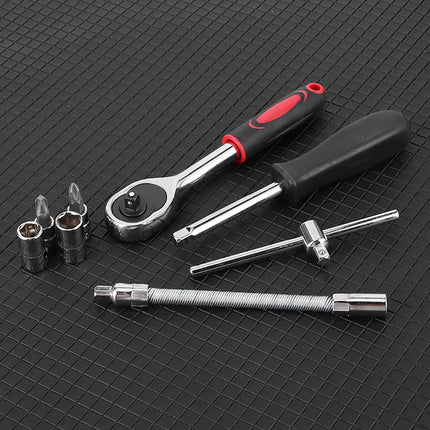 53Pcs 1/4 Inch Ratchet Scoket Wrench Spanner Set Quick Release for Car Repair