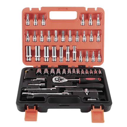 53Pcs 1/4 Inch Ratchet Scoket Wrench Spanner Set Quick Release for Car Repair