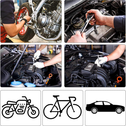 53Pcs 1/4 Inch Ratchet Scoket Wrench Spanner Set Quick Release for Car Repair