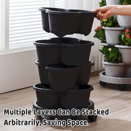Stackable Planting Pots Vertical Planter for Balcony Yard Indoor Outdoor Plants