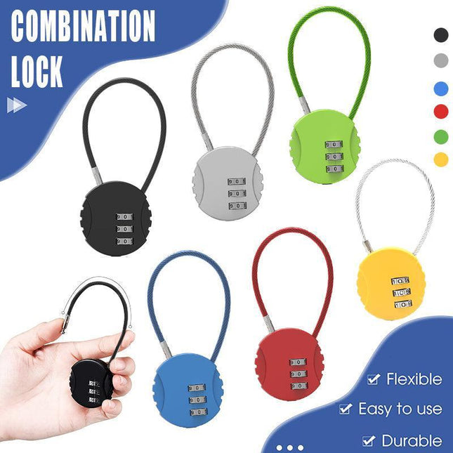 Combination Lock Padlock Locker 3 Digit Security Bike Suitcase Luggage Bag