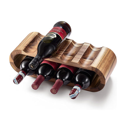 Wooden Wine Display Stand Double Layer Red Wine Holder Rack Table Bar Kitchen