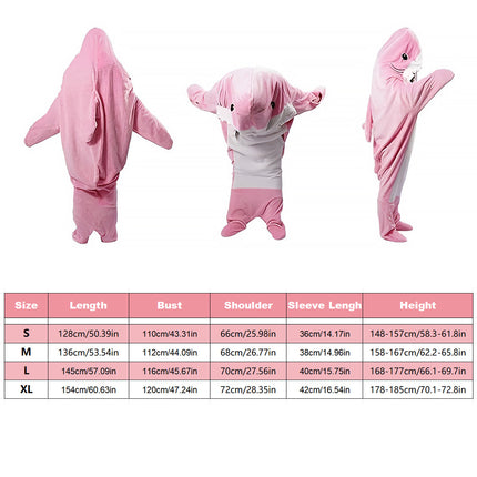 Cartoon Shark Sleeping Bag Flannel Homewear Comfortable Indoor Costume