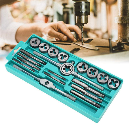 Metric Tap And Die Set Alloy Steel Threading Tool With Handle Wrench Hardware Kit