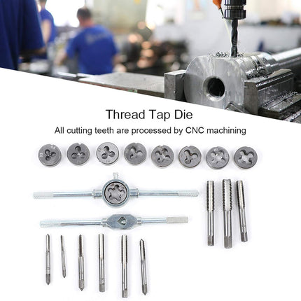Metric Tap And Die Set Alloy Steel Threading Tool With Handle Wrench Hardware Kit