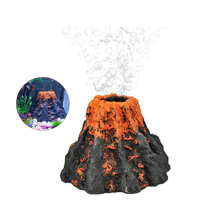 Aquarium Ornament Decoration Fish Tank Air Bubble Stone Volcano Shape Rockery
