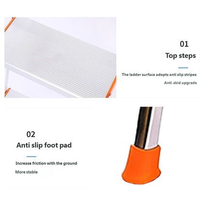4 Step Home Folding Ladder Anti-Slip Anti-Shake Strong Load Capacity Sturdy