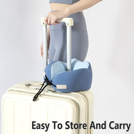 Travel Neck Pillow Memory Foam U Shape Grey Cushion for Airplane Train Support