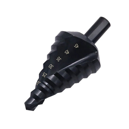 Spiral Nitriding Step Drill Bit Multi Hole Cutter 10-45mm 8 Step Sizes Cutting