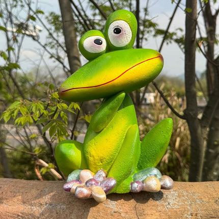 Outdoor Garden Frog Ornament Lawn Statue Animal Decor Resin Craft Sculpture