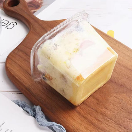 100PCS Dessert Box Mousse Cake Box Bakery Packaging Container Transparent Square