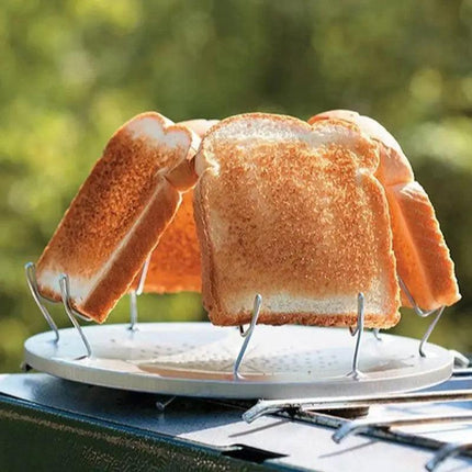Outdoor Toast Rack Camping Picnic Grill Foldable Bread Holder Stainless Steel