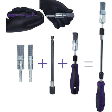 19PCS Engine Injector Seat and Shaft Cleaning Tool Kit Injector Washing Kit