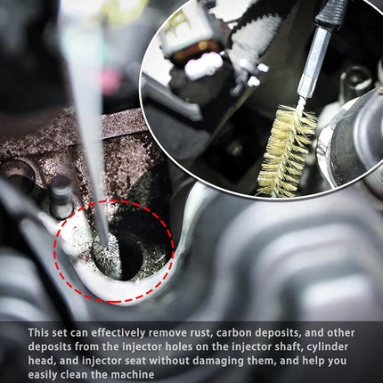 19PCS Engine Injector Seat and Shaft Cleaning Tool Kit Injector Washing Kit