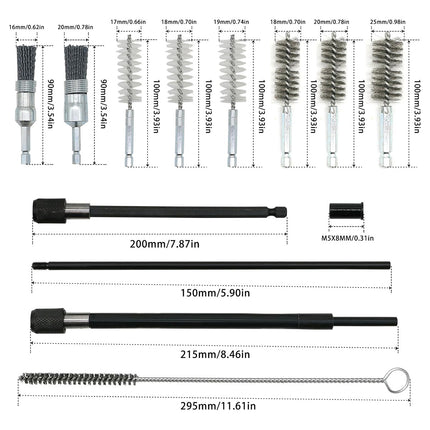 19PCS Engine Injector Seat and Shaft Cleaning Tool Kit Injector Washing Kit