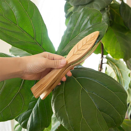Portable Handheld Leaf Cleaning Brush for Potted Plants and Garden Care Tool