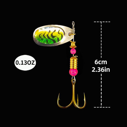 Lure Bait Composite Rotating Spoon 3.5-8g Feather Hook Metal Artificial Lure