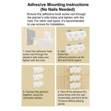 4PCS Wall Mounted Planter Flower Rack for Indoor Outdoor Garden Planters Decor