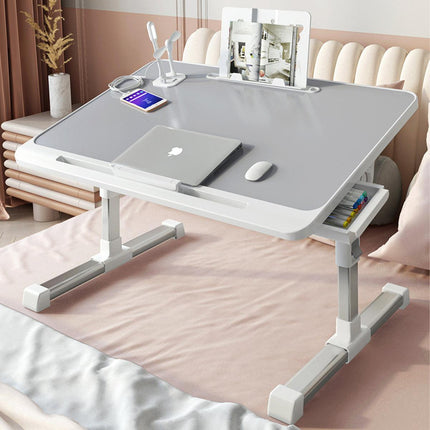 Adjustable Laptop Bed Tray Desk with USB Charging Port for Work and Study