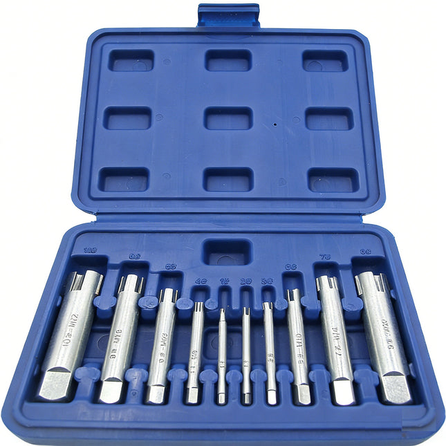 10Pcs Screw Extractor Set Metric M4-M22 Stripped Screw Remover Kit Pro Tool