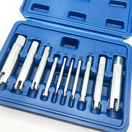 10Pcs Screw Extractor Set Metric M4-M22 Stripped Screw Remover Kit Pro Tool