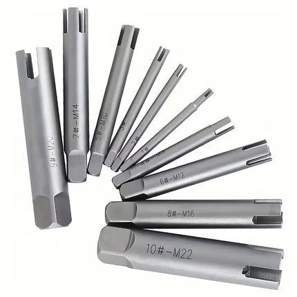 10Pcs Screw Extractor Set Metric M4-M22 Stripped Screw Remover Kit Pro Tool