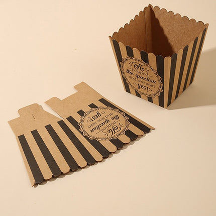 48pcs Popcorn Boxes Striped Paper Retro Candy Containers Movie Party Birthday