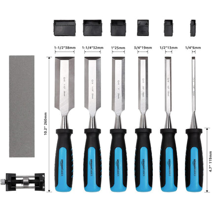 8Pcs Chrome Vanadium Steel Woodworking Tools Set In Storage Case DIY Workshop