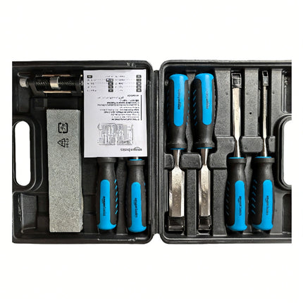 8Pcs Chrome Vanadium Steel Woodworking Tools Set In Storage Case DIY Workshop