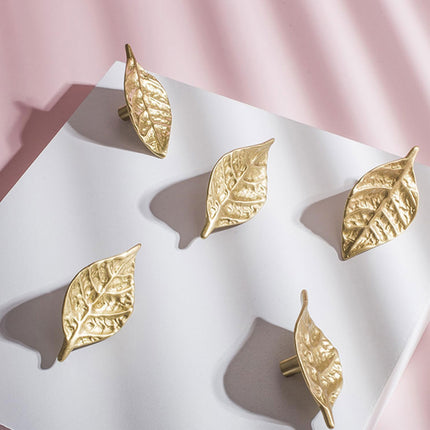 Leaf Shape Cabinet Door Handle Drawer Pull Modern Decorative Furniture Handle