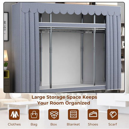 Simple Wardrobe Closet Storage Organizer Durable Steel Dust-Proof Easy to Use