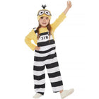M/L Minions Halloween Costume Yellow Striped Prisoner Cartoon Character Clothes