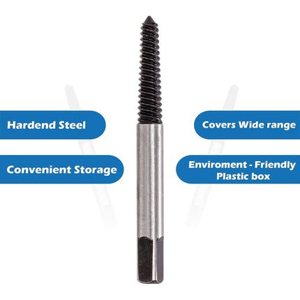 11Pcs Screw Extractor and Tap Wrench Set With Drill Bits For Woodwork Car Repair