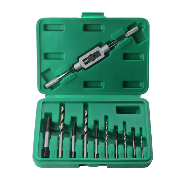 11Pcs Screw Extractor and Tap Wrench Set With Drill Bits For Woodwork Car Repair